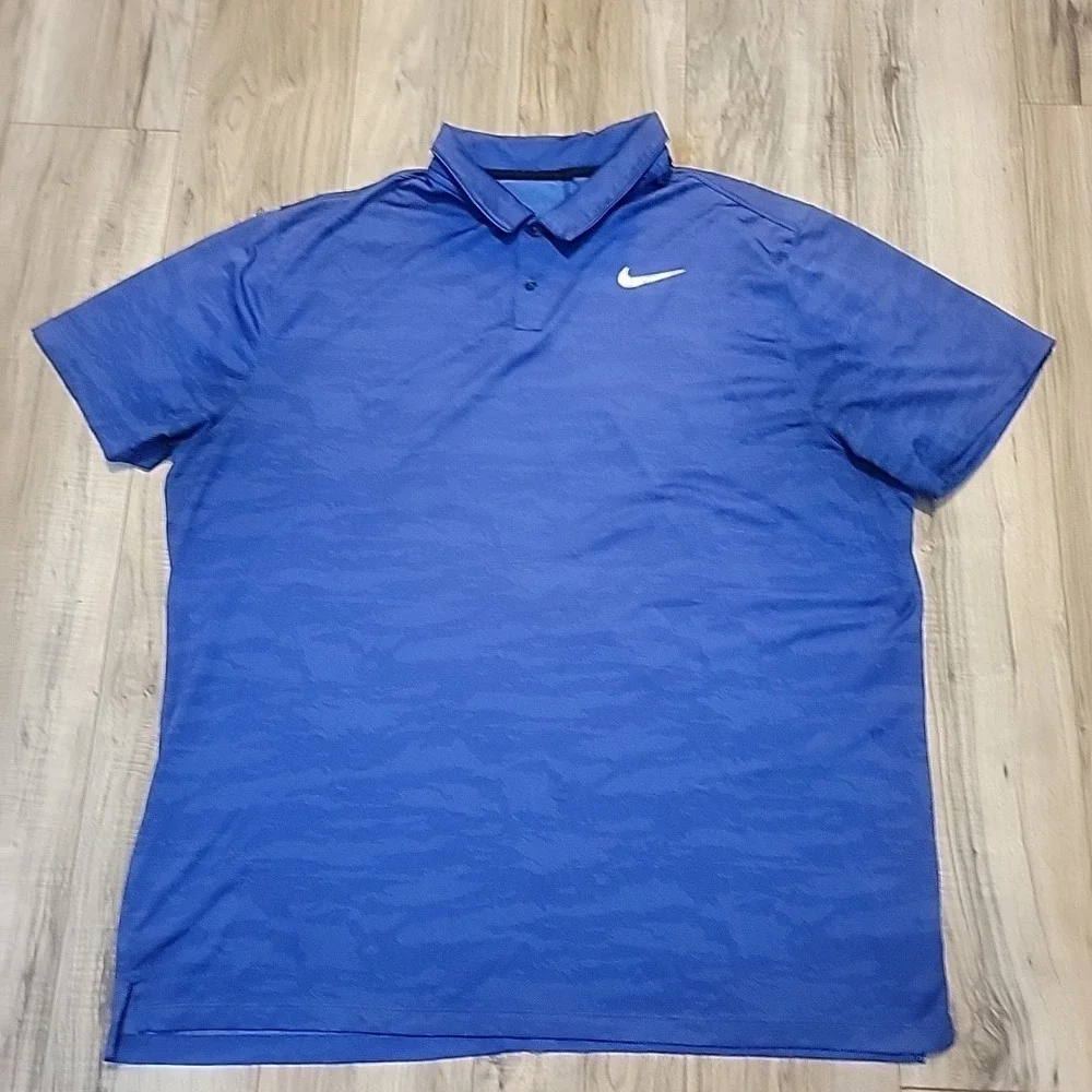 Nike‎ Golf Polo Shirt Mens XXL Blue Dri Fit Standard Fit
